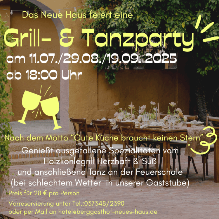 Flyer für eine Grill- und Tanzparty